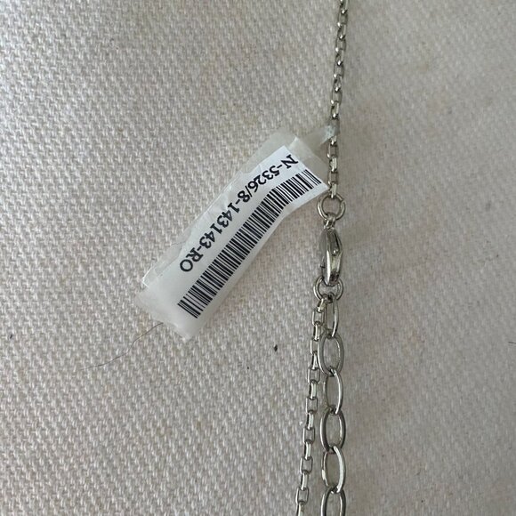 Mariana Bright Blue Cushion Cut 4 Crystal Pendant Necklace Rhodium Plated Silver - Picture 5 of 8